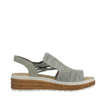 Load image into Gallery viewer, Rieker Green Sage Wedge Sandal|6274152
