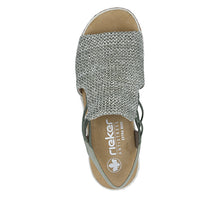 Load image into Gallery viewer, Rieker Green Sage Wedge Sandal|6274152
