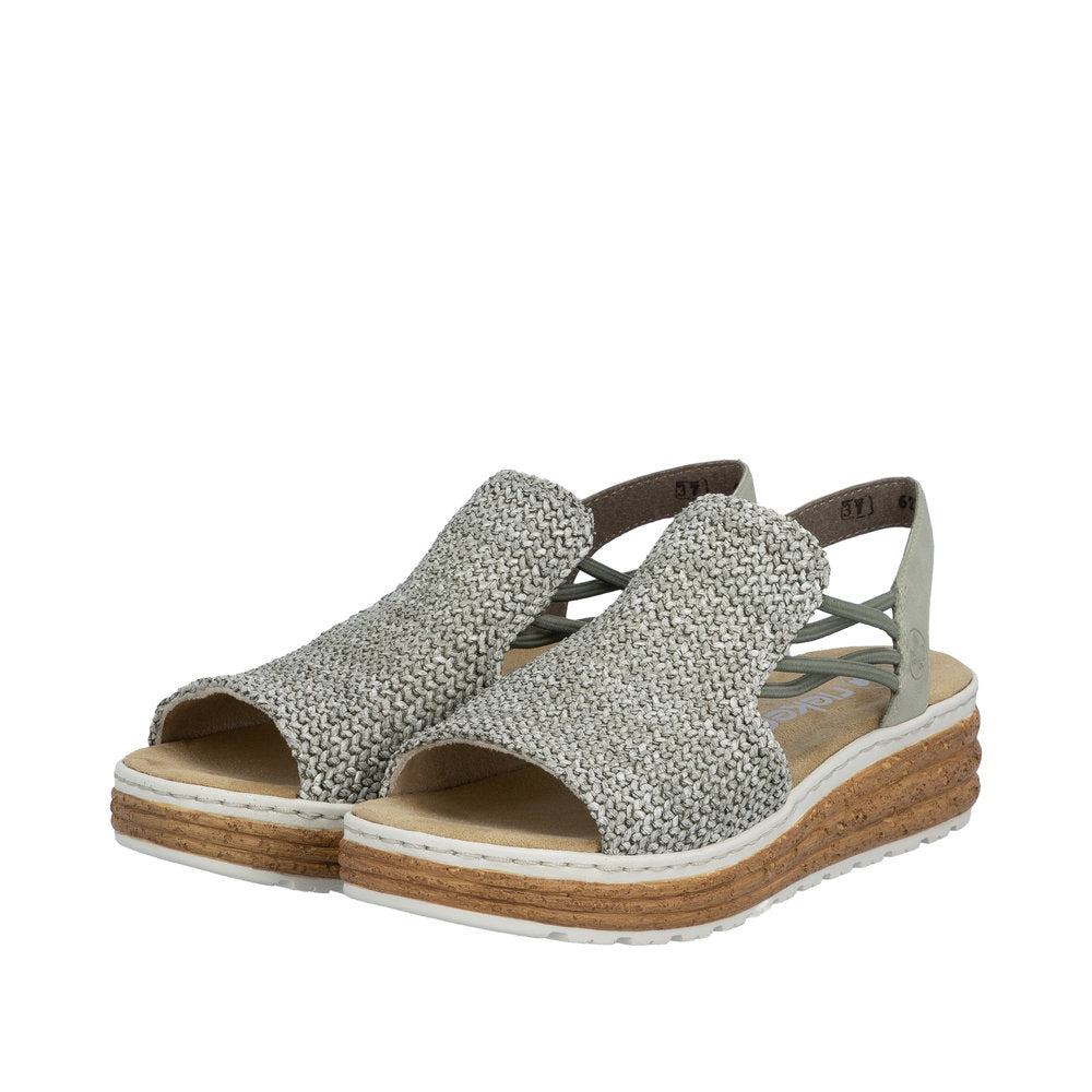 Rieker Green Sage Wedge Sandal|6274152