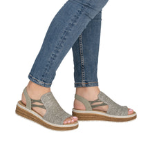 Load image into Gallery viewer, Rieker Green Sage Wedge Sandal|6274152

