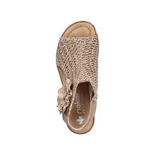 Load image into Gallery viewer, Rieker Beige Woven Wedge Sandal|6379160B
