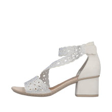 Load image into Gallery viewer, Rieker White Block Heel Sandal|6465780

