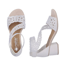 Load image into Gallery viewer, Rieker White Block Heel Sandal|6465780
