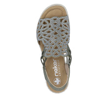 Load image into Gallery viewer, Rieker Sage Green Wedge Sandal|6746552
