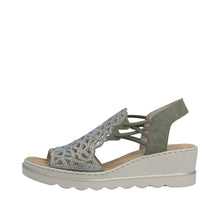 Load image into Gallery viewer, Rieker Sage Green Wedge Sandal|6746552
