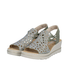 Load image into Gallery viewer, Rieker Sage Green Wedge Sandal|6746552
