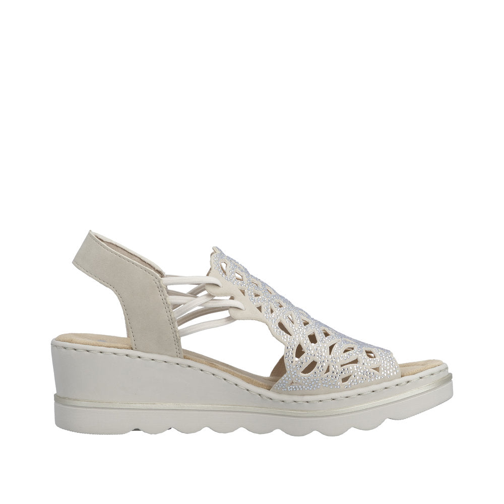 Rieker Beige Wedge Comfort Sandal|6746562
