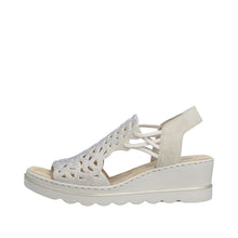 Load image into Gallery viewer, White sandal with cut-out design on a white background
