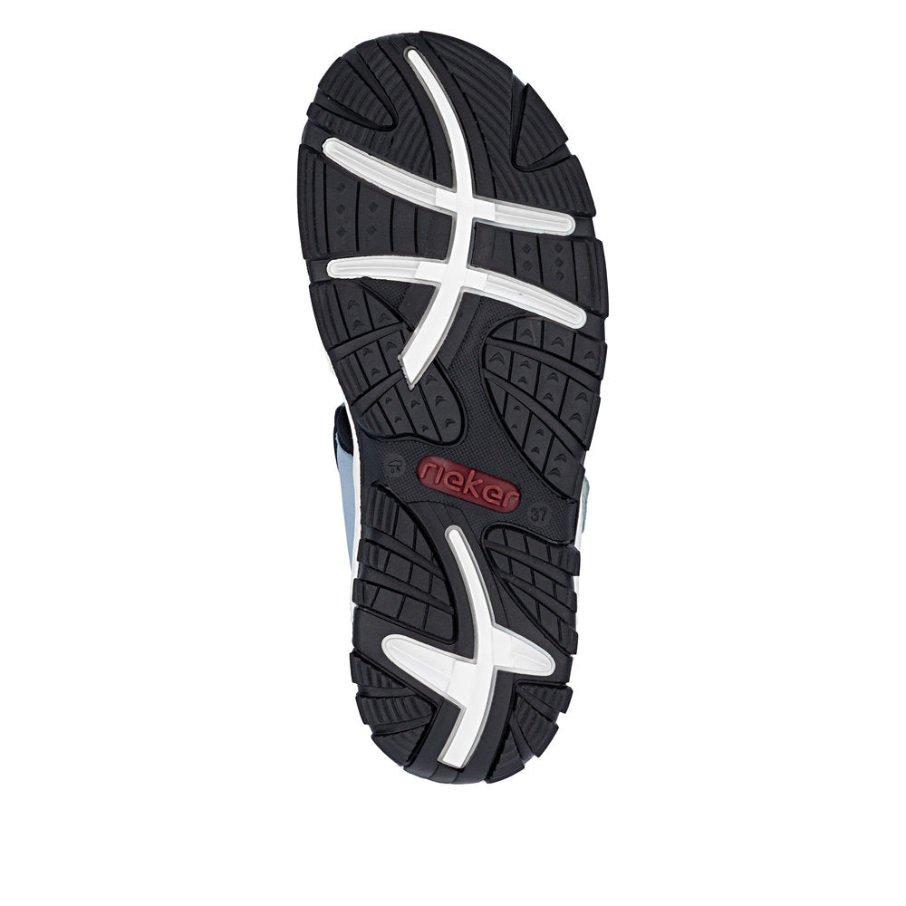 Rieker Blue and Pink Comfort Velcro Sandal|6886693