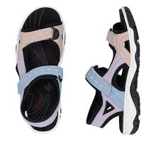 Load image into Gallery viewer, Rieker Blue and Pink Comfort Velcro Sandal|6886693
