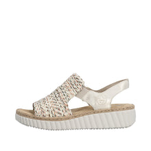 Load image into Gallery viewer, Beige sandal with woven strap on a white background
