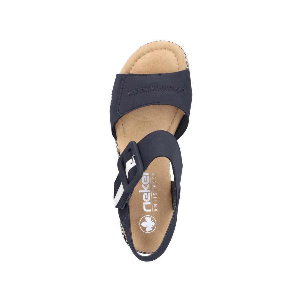 Rieker Navy Wedge Sandal|6945014