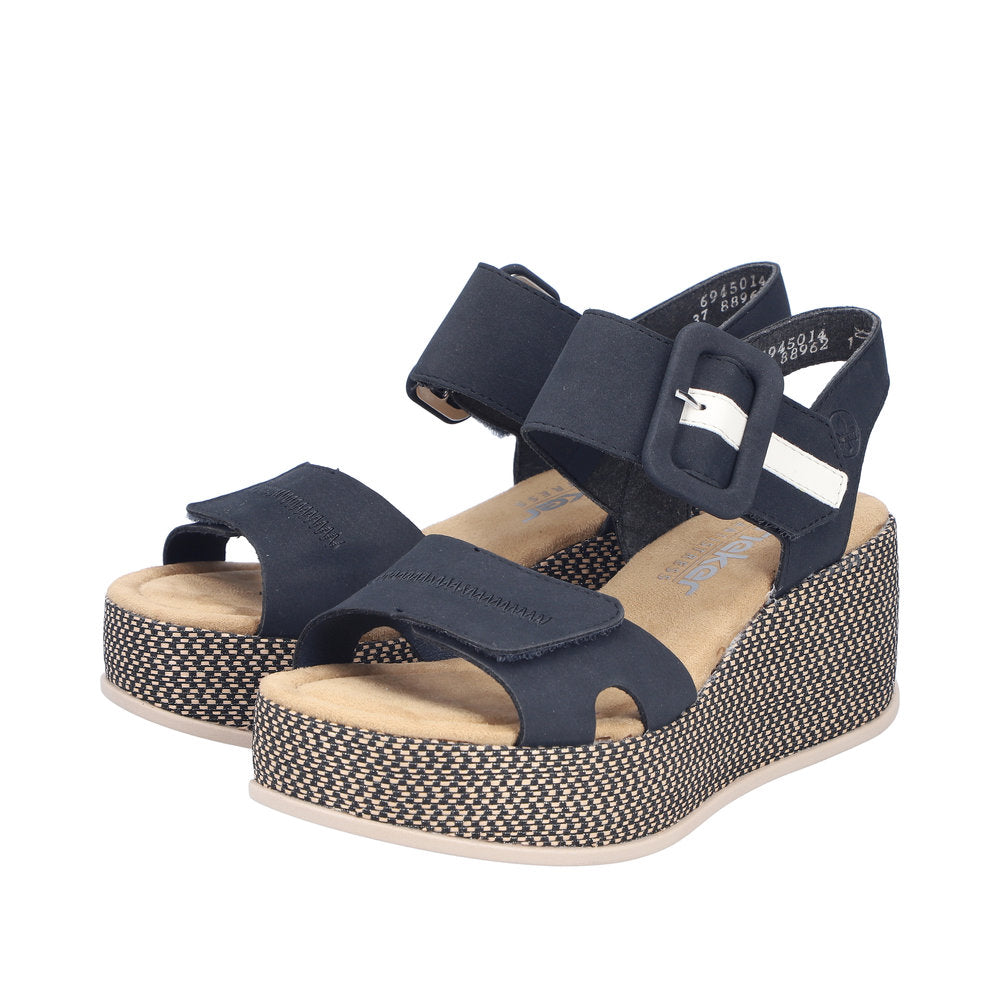 Rieker Navy Wedge Sandal|6945014