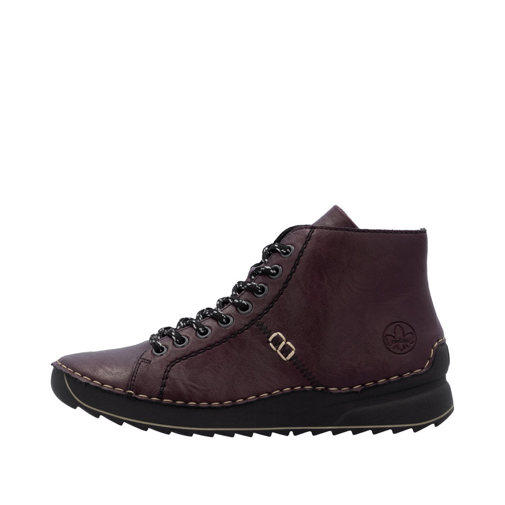 Rieker Burgundy Laced Ankle Boot|7151030BU