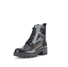 Load image into Gallery viewer, Gabor Black Patent Block Heel Ankle Boot|7171197BK
