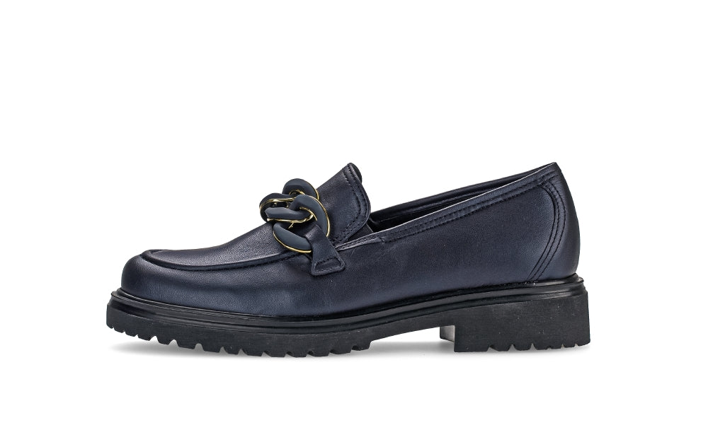 Gabor leather Wide Fit Navy Loafer|7255466, autumn winter 2025