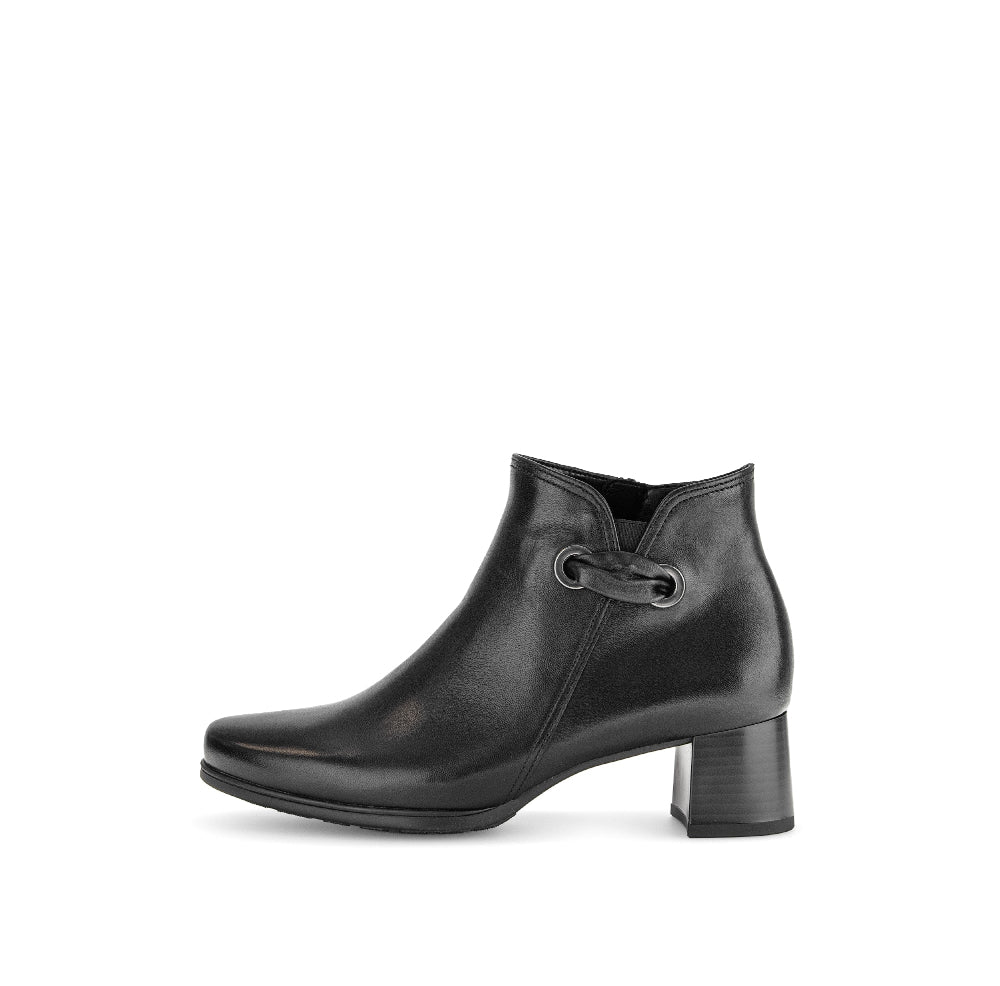 Gabor Black Leather Ankle Boot|7282757
