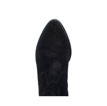 Load image into Gallery viewer, Black suede boot on a white background
