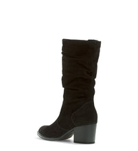 Load image into Gallery viewer, Black knee-high boot on a white background
