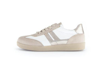 Gabor White and Metallic Gold Trainer|7330012, autumn winter 2025