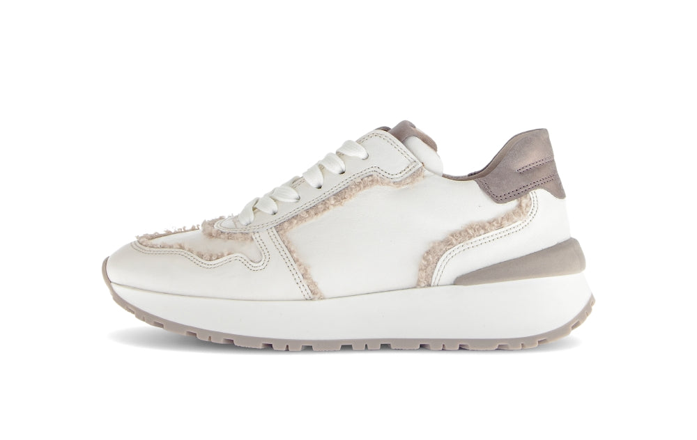 Gabor White and taupe Mini Wedge Trainer|7349620, autumn winter 2025
