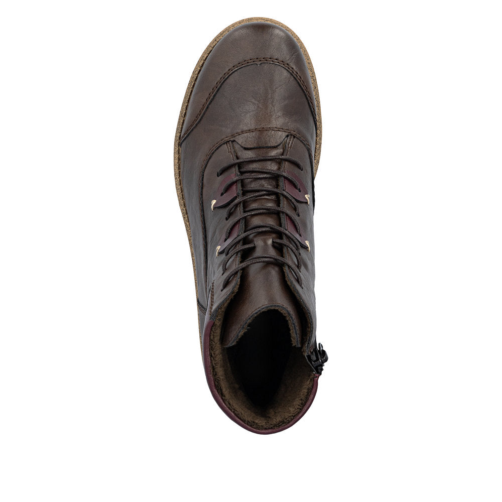 Rieker Brown & Burgundy Ankle Boot|7351026