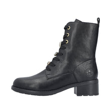 Load image into Gallery viewer, Rieker Black Jewel Adornments Laced Ankle Boot|7543200
