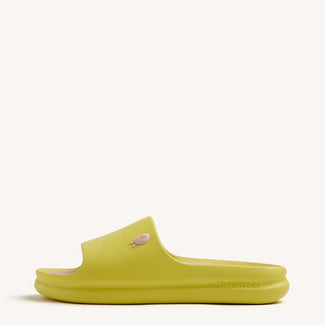Yellow slide sandal on a white background