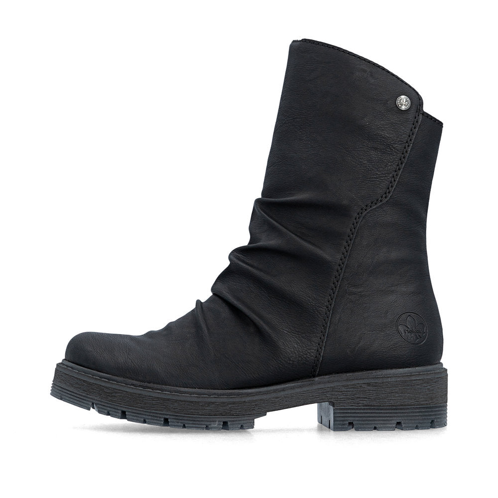 Rieker Wide Fit Black Ankle Boot|7585100