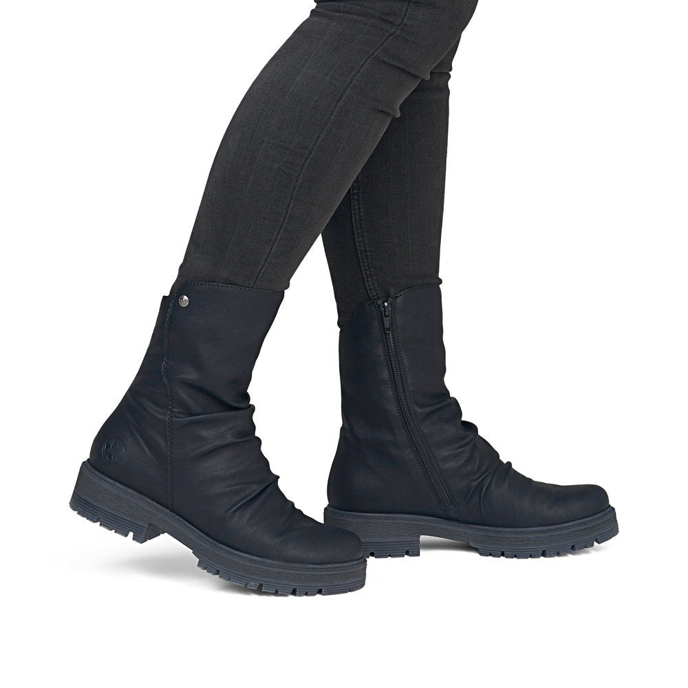 Rieker Wide Fit Black Ankle Boot|7585100