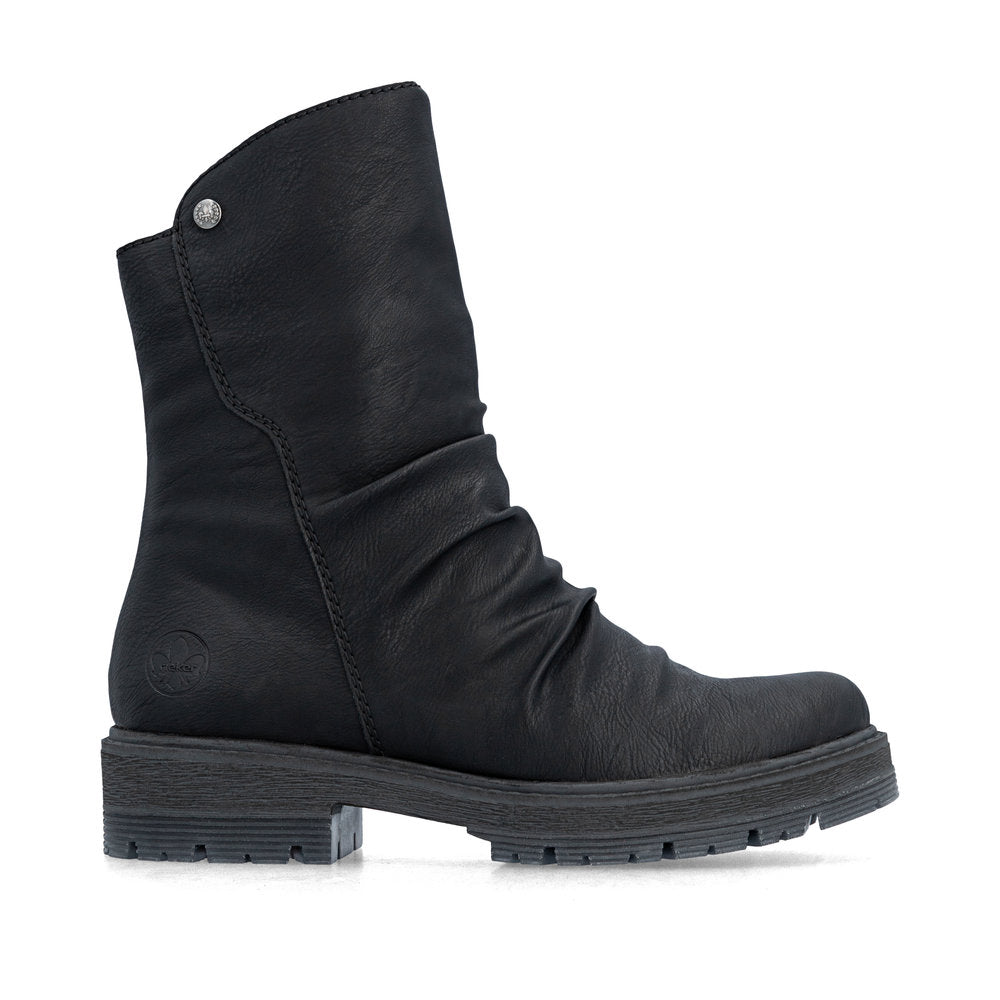 Rieker Wide Fit Black Ankle Boot|7585100