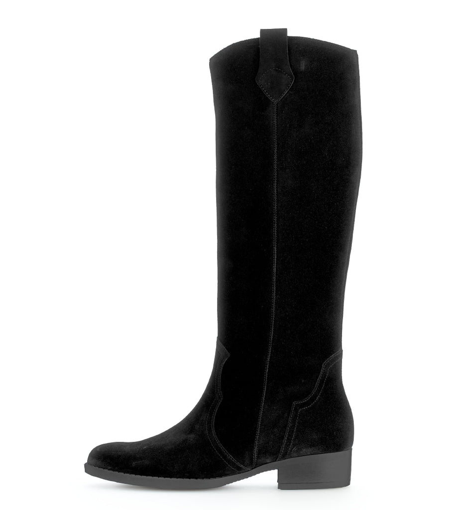 Gabor Black Suede Knee High Boot|7590117