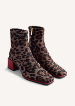 Load image into Gallery viewer, Gioseppo Animal Print Elastic Boot red heel
