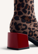 Load image into Gallery viewer, Gioseppo Animal Print Elastic Boot red heel
