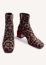 Load image into Gallery viewer, Gioseppo Animal Print Elastic Boot red heel
