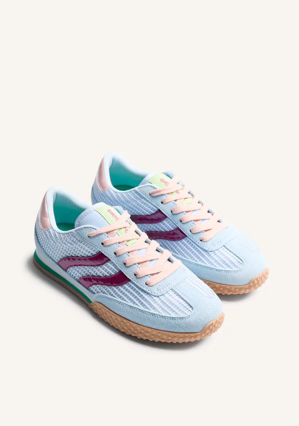 Gioseppo Leather and Mesh Baby Blue Trainer||78029BLU