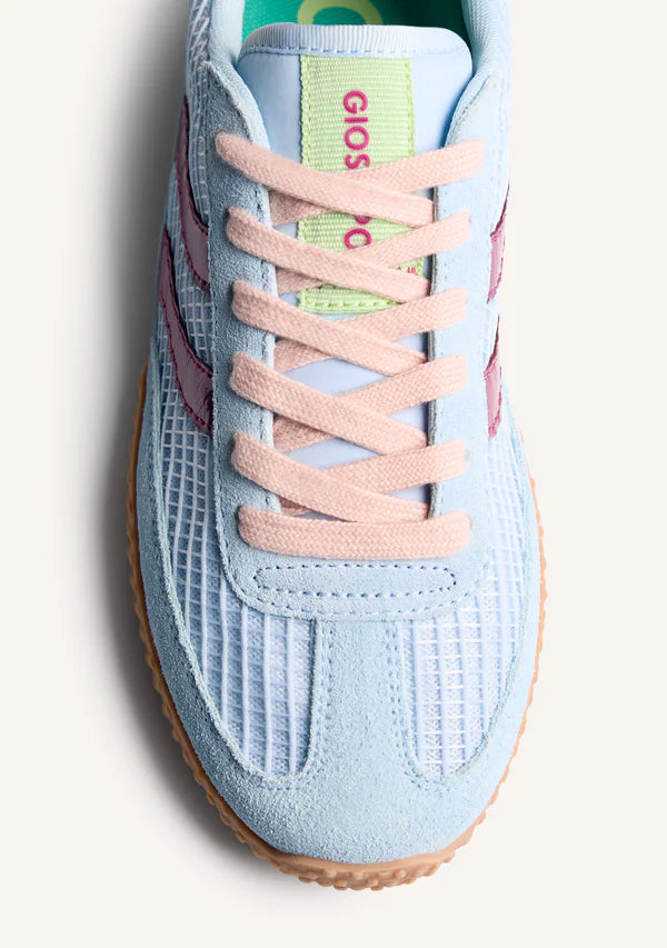 Gioseppo Leather and Mesh Baby Blue Trainer||78029BLU