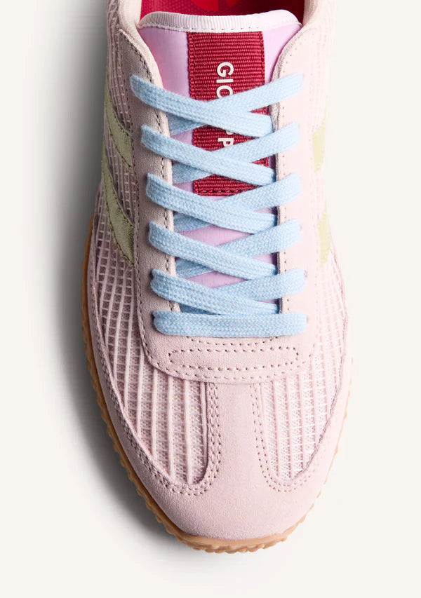 Gioseppo Pink Leather and Mesh Trainer|78029PNK