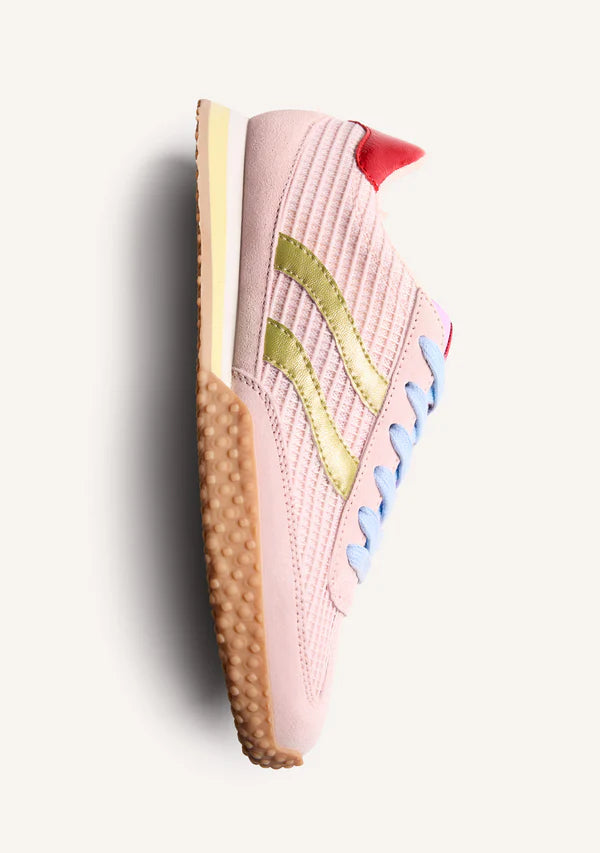 Gioseppo Pink Leather and Mesh Trainer|78029PNK