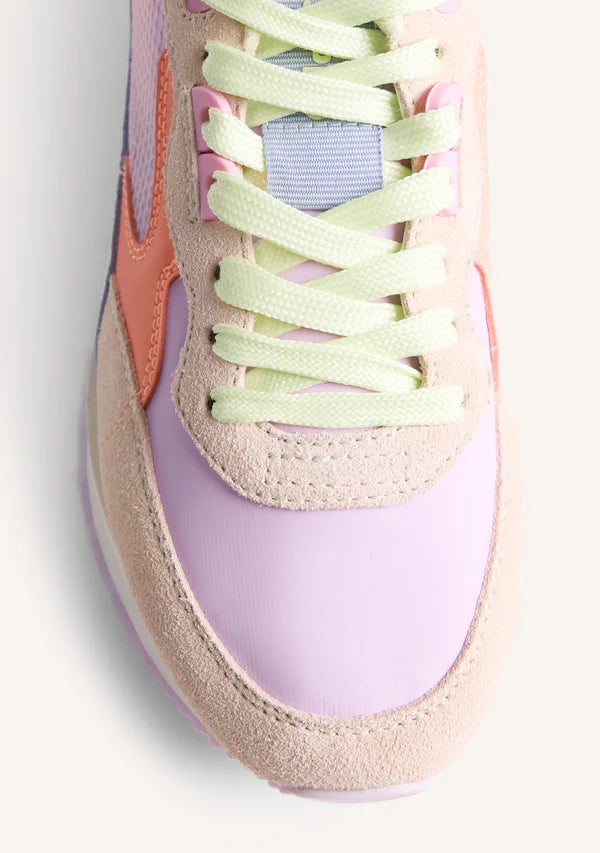Gioseppo Leather and Mesh Pink, Lilac and Orange Trainer|78044