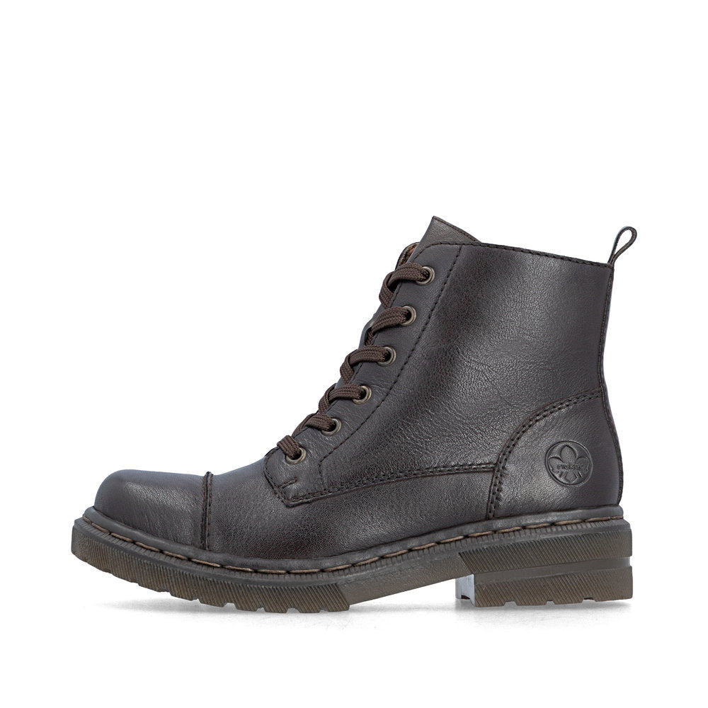 Rieker Dark Brown Laced Ankle Boot|7820225