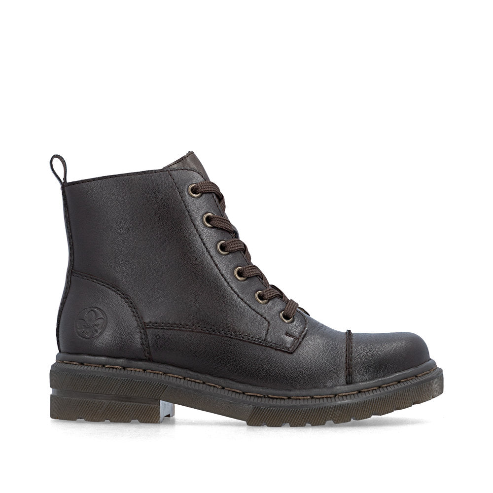 Rieker Dark Brown Laced Ankle Boot|7820225