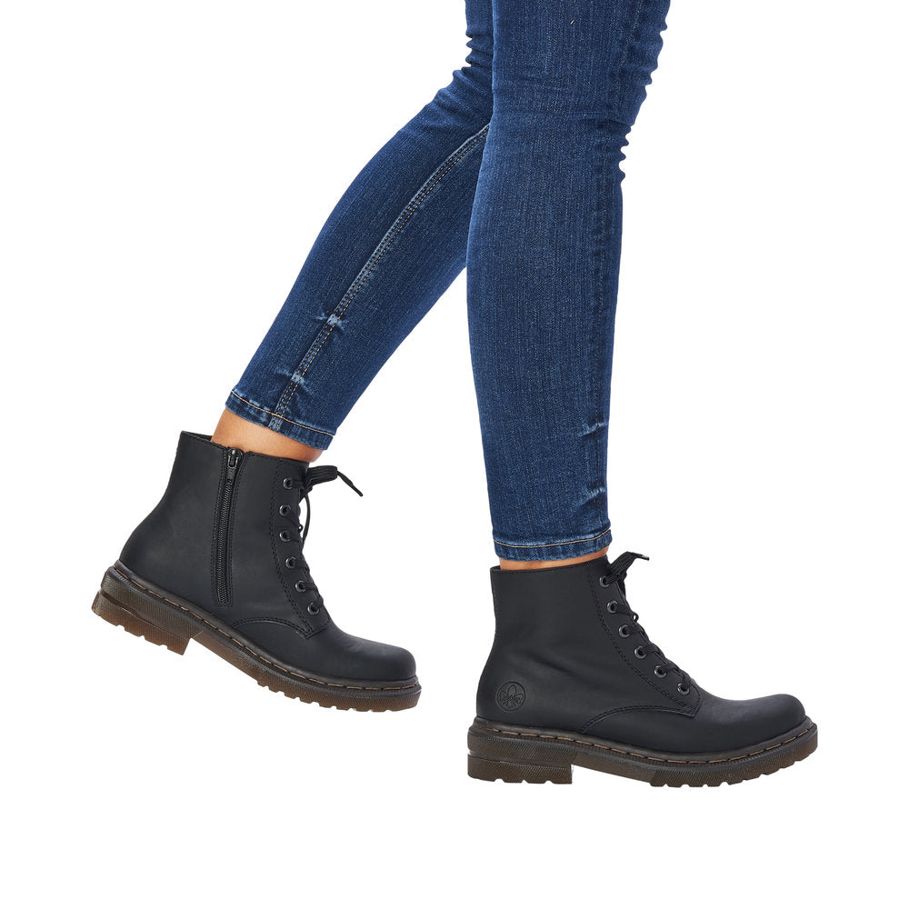 Rieker Black Laced Ankle Boot|7824000N