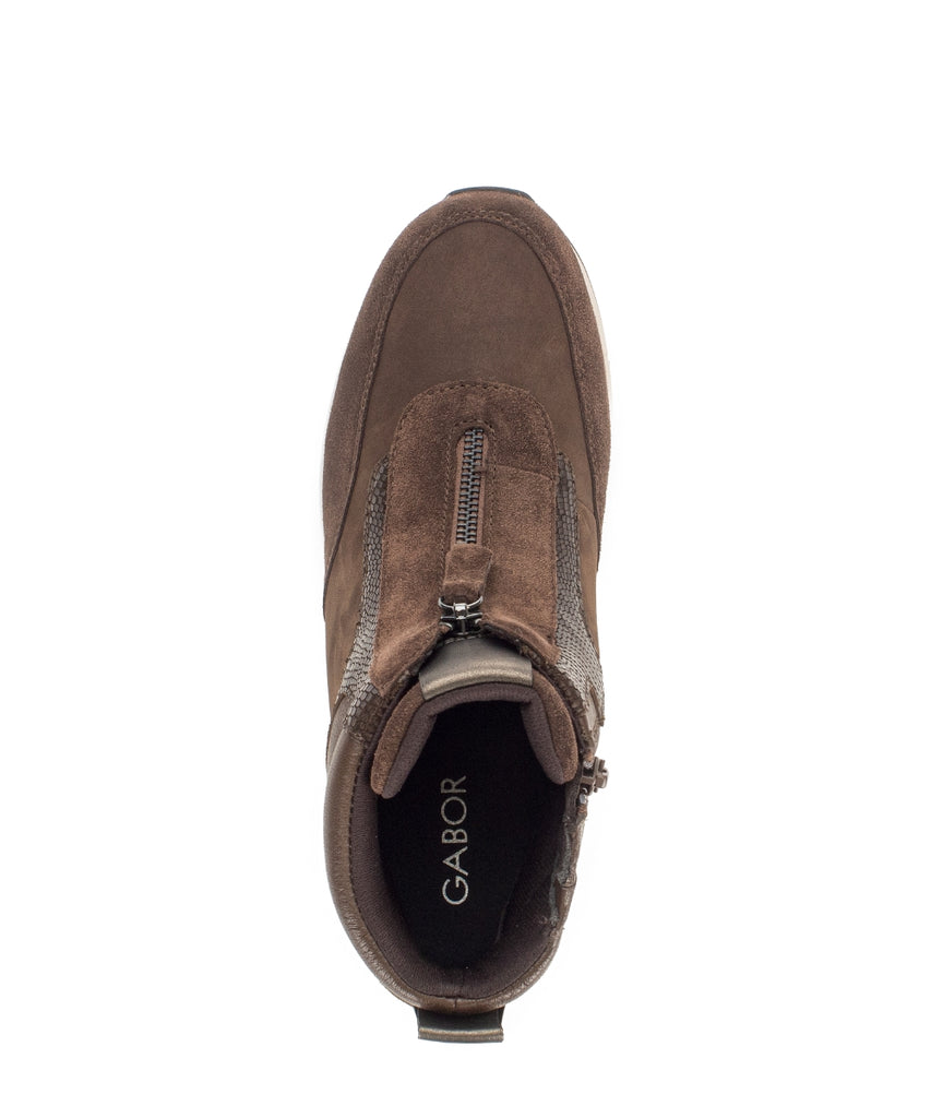 Gabor Brown Leather Ankle Boot|800202001