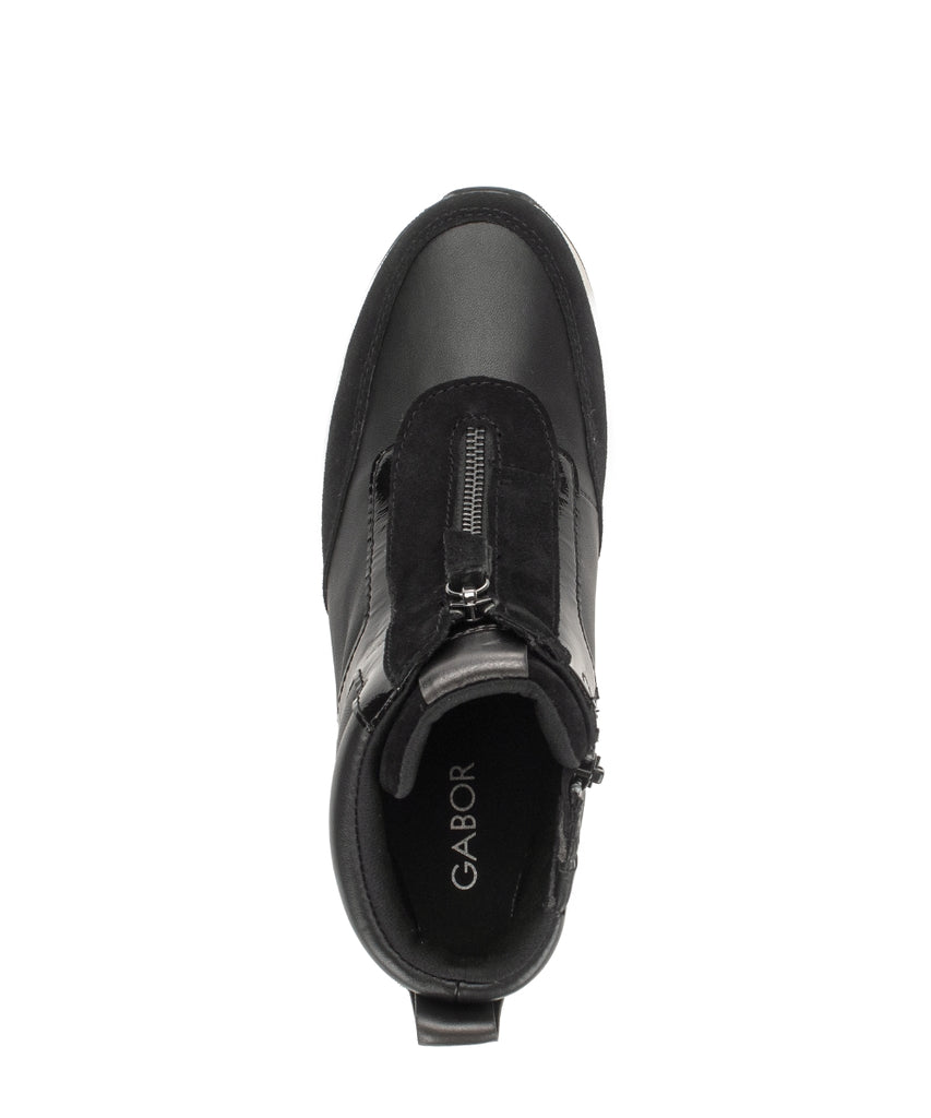 Gabor Black Sporty Ankle Boot|800202002