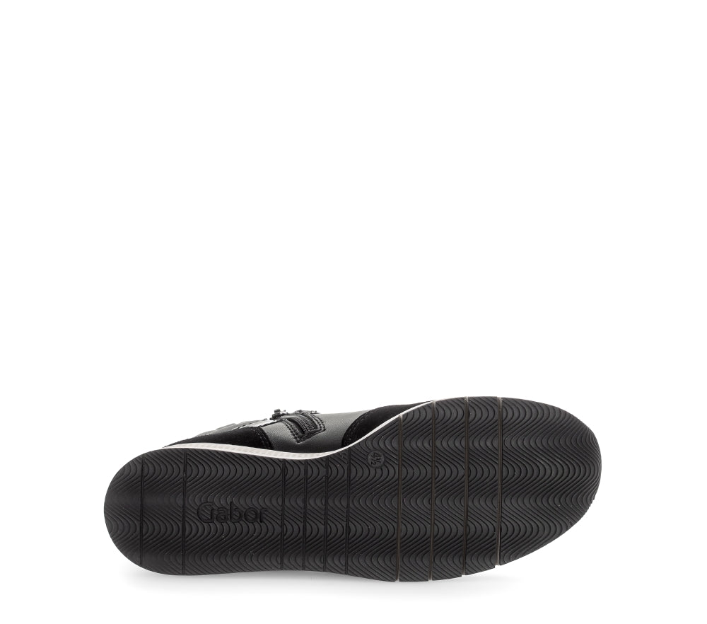 Gabor Black Sporty Ankle Boot|800202002