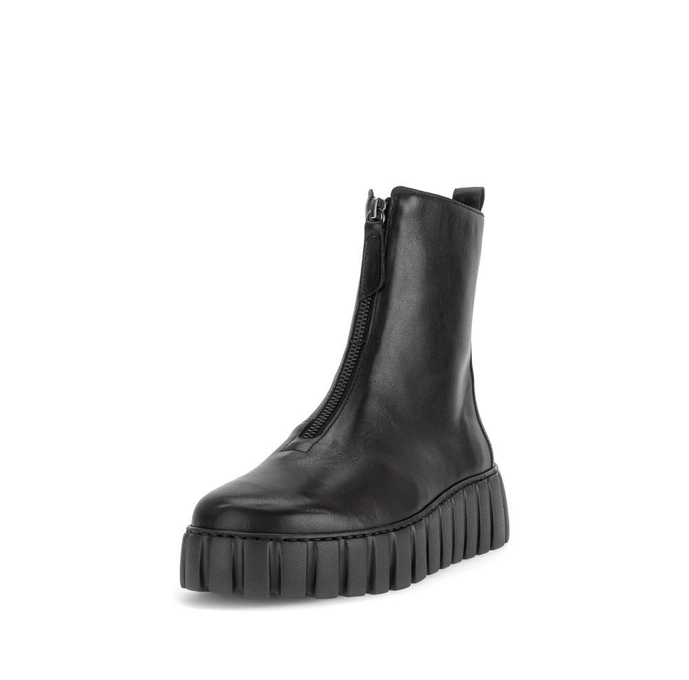 Gabor Black Leather Ankle Boot|801604001