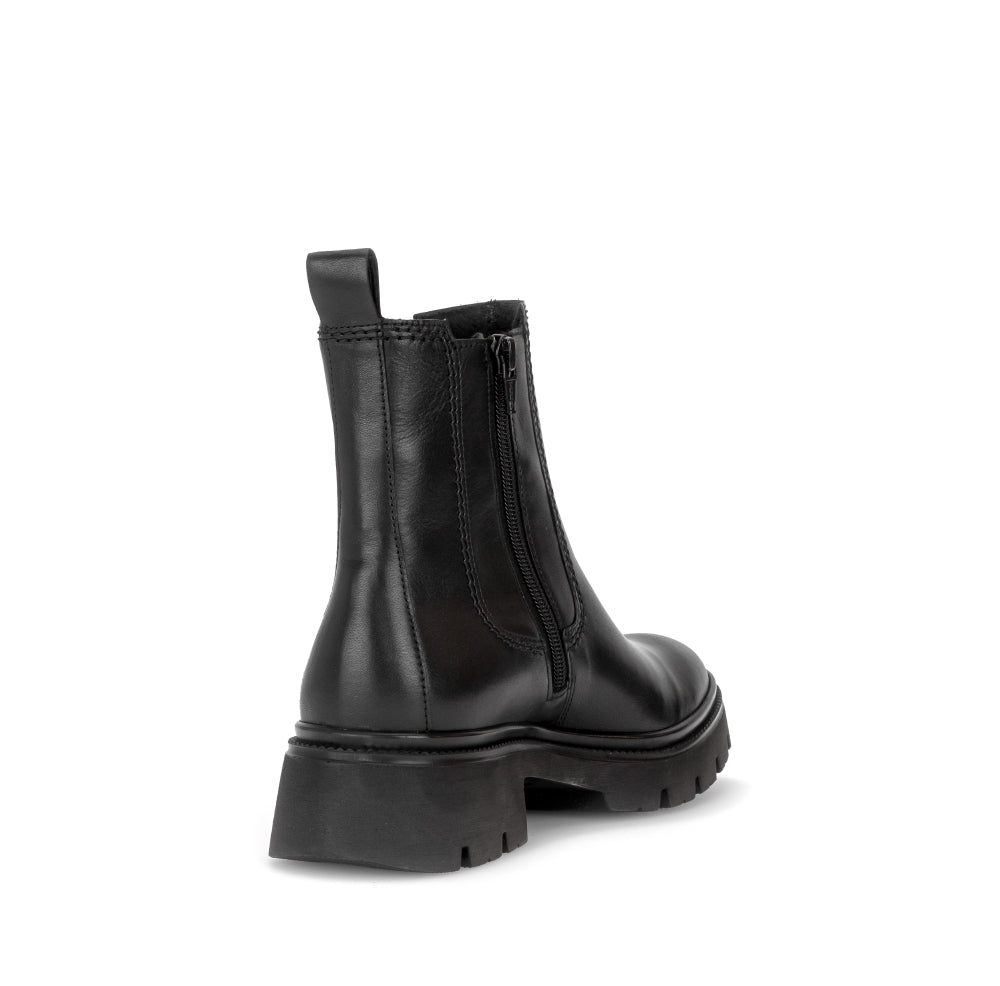 Gabor Black Leather Ankle Boot|802101005