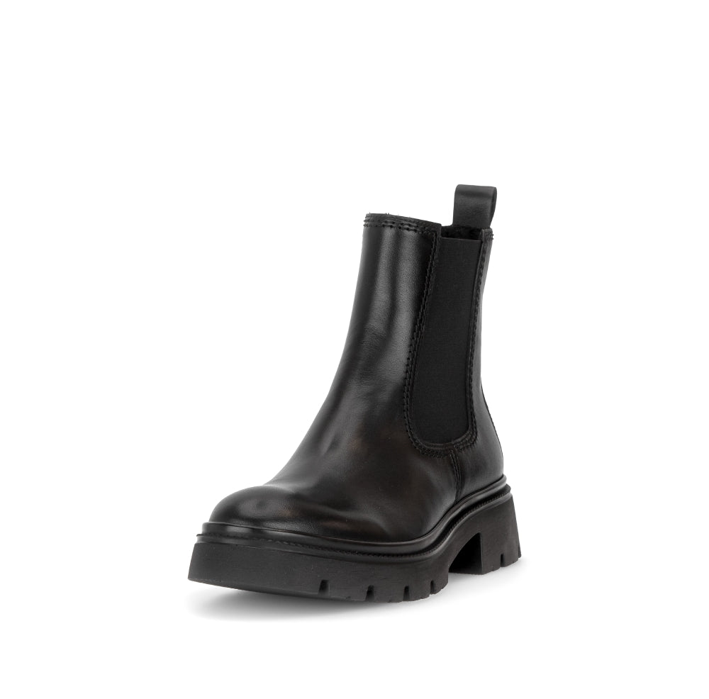 Gabor Black Leather Ankle Boot|802101005