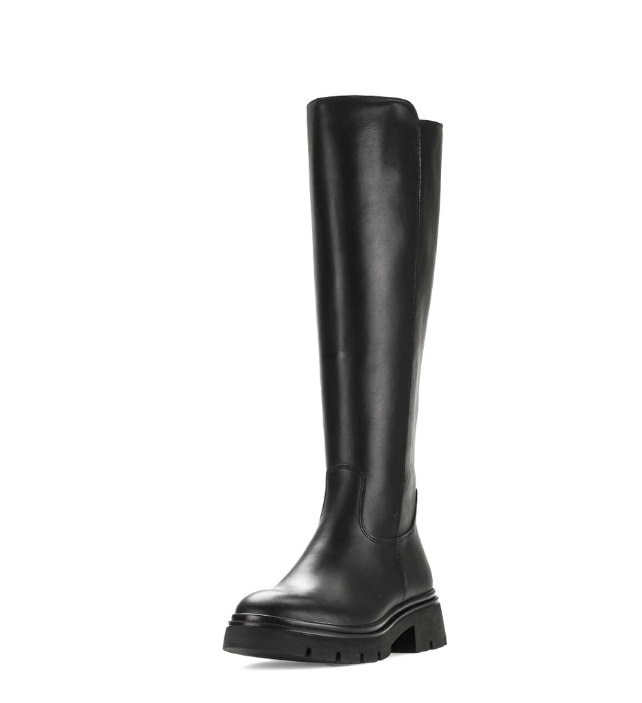 Gabor Black Leather Knee High Boot|802102003
